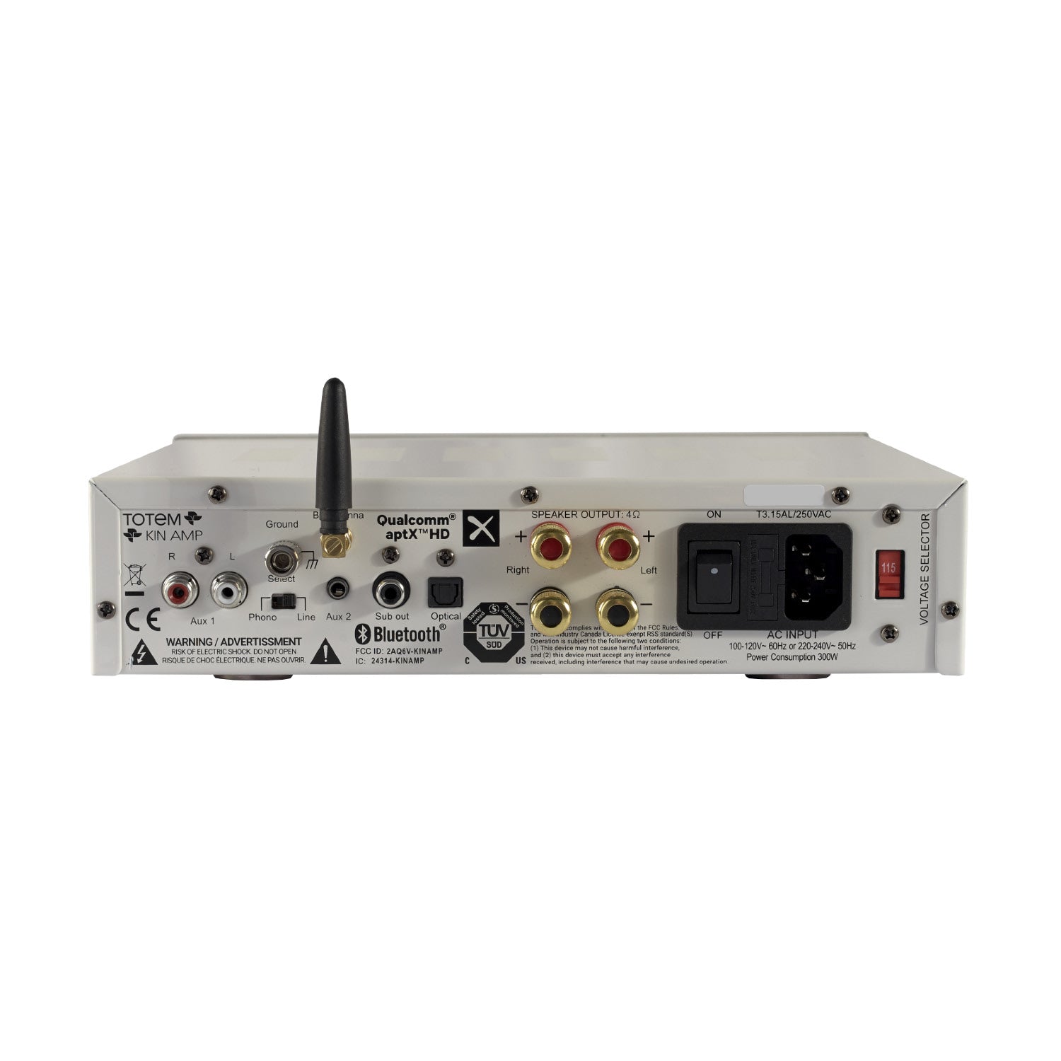 KIN AMP Gen1 Bluetooth Stereo Amplifier White (unit)