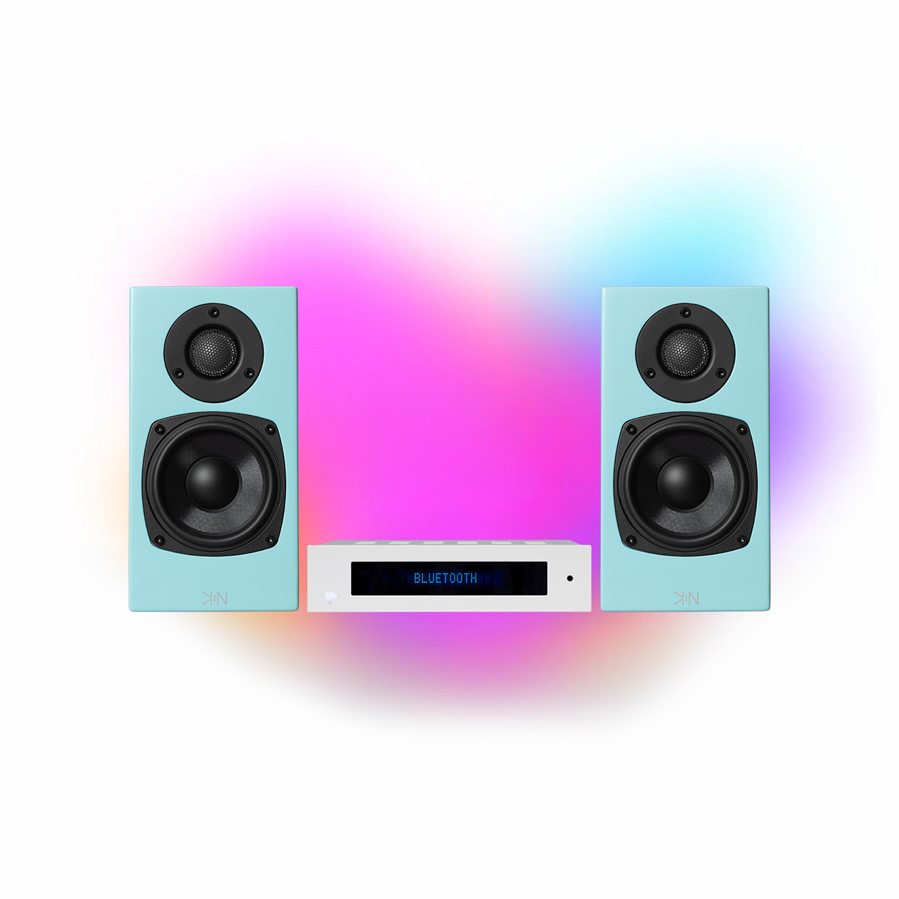 KIN AMP Stereo Amplifier KIN ONE Bookshelf Speaker 2 Channel Set