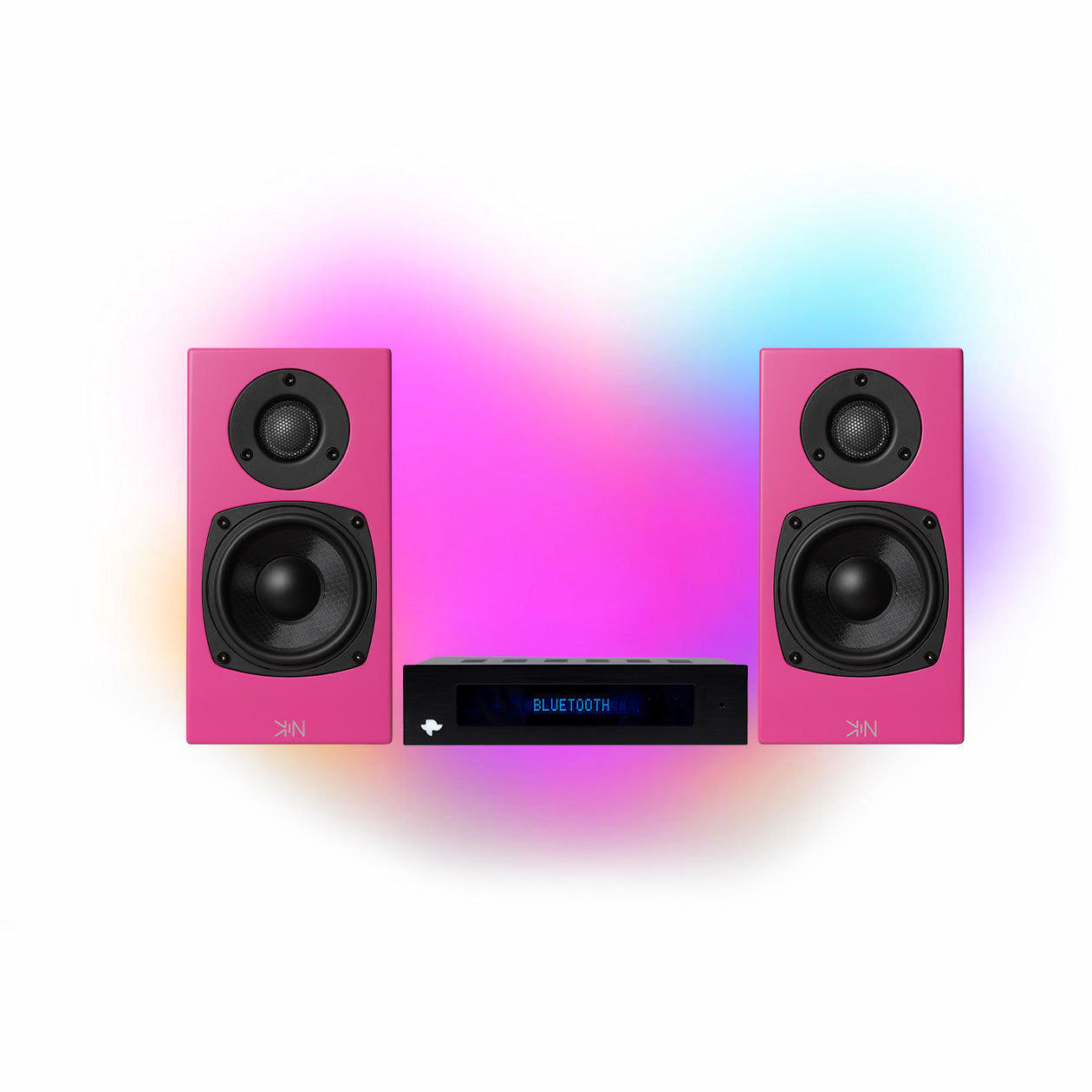 KIN AMP Stereo Amplifier KIN ONE Bookshelf Speaker 2 Channel Set