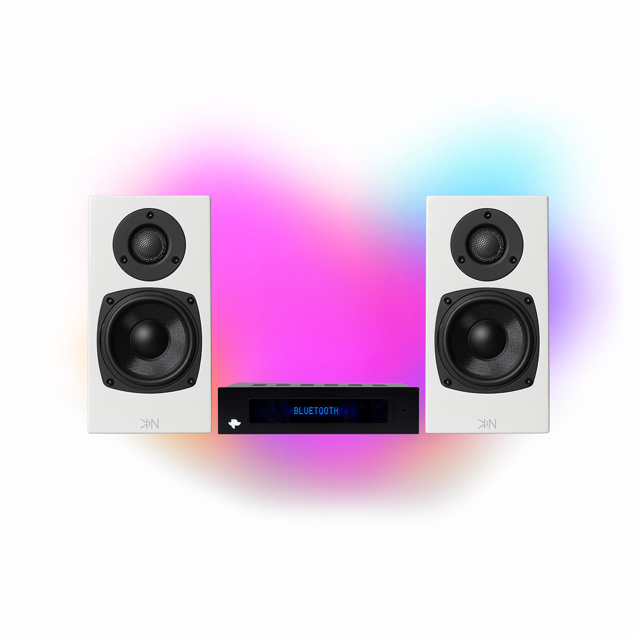 KIN AMP Stereo Amplifier KIN ONE Bookshelf Speaker 2 Channel Set