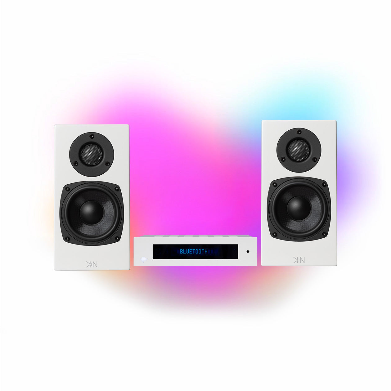 KIN AMP Stereo Amplifier KIN ONE Bookshelf Speaker 2 Channel Set